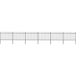 Puutarha-aita, keihäskärjillä, 10.2x1.2m, teräs, musta