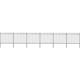 Puutarha-aita, keihäskärjillä, 10.2x1.5m, teräs, musta