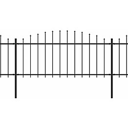 Puutarha-aita, keihäskärjillä, teräs, (0.5-0.75)x10.2m, musta