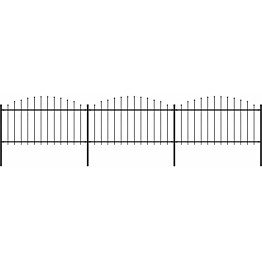 Puutarha-aita, keihäskärjillä, teräs, (1.25-1.5)x5.1m, musta