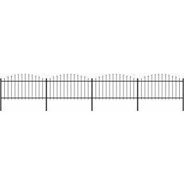 Puutarha-aita, keihäskärjillä, teräs, (1.25-1.5)x6.8m, musta