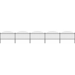 Puutarha-aita, keihäskärjillä, teräs, (1.25-1.5)x8.5m, musta