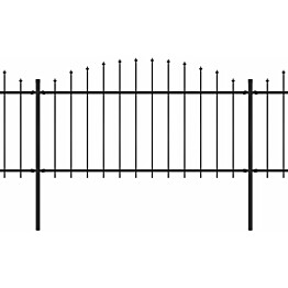 Puutarha-aita, keihäskärjillä, teräs, (1.25-1.5)x11.9m, musta