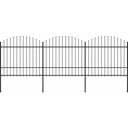 Puutarha-aita, keihäskärjillä, teräs, (1.5-1.75)x5.1m, musta