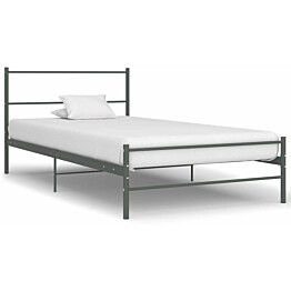 Sängynrunko Basic, harmaa metalli, 100x200 cm