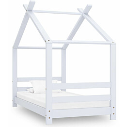 Lasten sängynrunko, valkoinen täysmänty, 70x140 cm