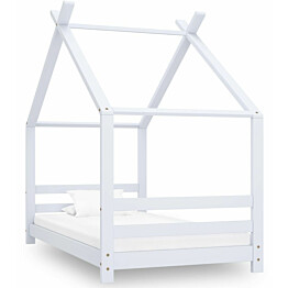 Lasten sängynrunko, valkoinen täysmänty, 80x160 cm