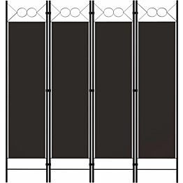 4-paneelinen tilanjakaja, ruskea, 160x180 cm