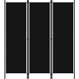 3-paneelinen tilanjakaja, musta, 150x180 cm