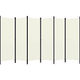 6-paneelinen tilanjakaja, kermanvalkoinen, 300x180 cm