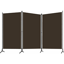 3-paneelinen tilanjakaja, ruskea, 260x180 cm