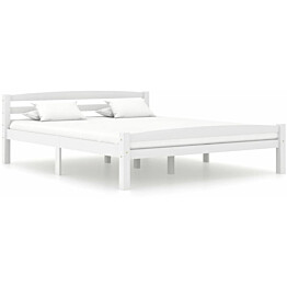 Sängynrunko, täysi mänty, valkoinen, 160x200 cm