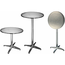 Kokoontaitettava bistropöytä, pyöreä, 60x60x(58-115) cm, alumiini