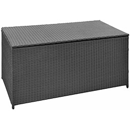 Puutarhan säilytyslaatikko, 120x50x60 cm, musta polyrottinki