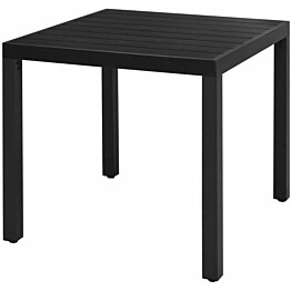 Puutarhapöytä musta, 80x80x74 cm, alumiini ja puukomposiitti
