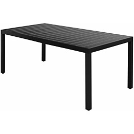 Puutarhapöytä musta, 185x90x74 cm, alumiini ja puukomposiitti
