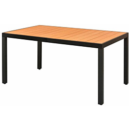 Puutarhapöytä ruskea, 150x90x74 cm, alumiini ja puukomposiitti