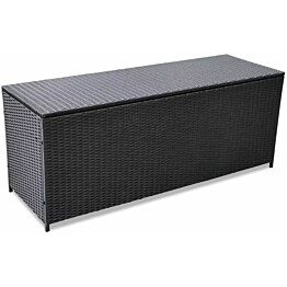 Puutarhan säilytyslaatikko, 150x50x60 cm, musta polyrottinki
