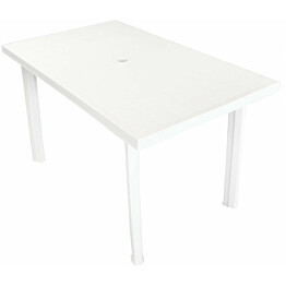 Puutarhapöytä valkoinen, 126x76x72 cm, muovi