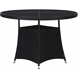 Puutarhapöytä, 110x74 cm, musta polyrottinki