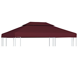 Huvimajan katto kaksikerroksinen, 310g/m², 4x3m, viininpunainen