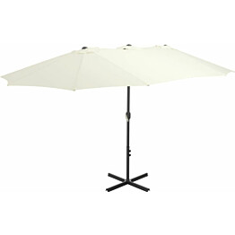 Aurinkovarjo, alumiinitanko, 460x270 cm, hiekanruskea