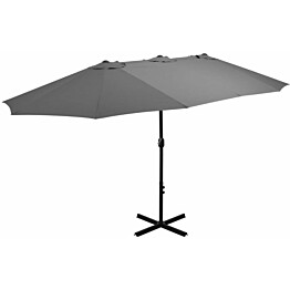 Aurinkovarjo, alumiinitanko, 460x270 cm, antrasiitti