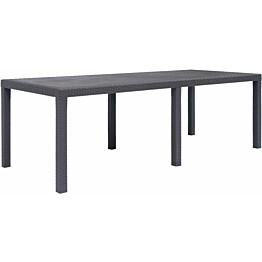 Puutarhapöytä, muovirottinki, 220x90x72 cm, ruskea