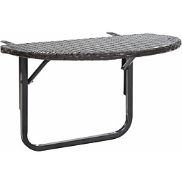 Parvekepöytä, 60x60x50 cm, ruskea polyrottinki