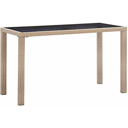 Puutarhapöytä, 123x60x74 cm, beige polyrottinki