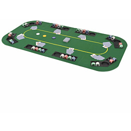 Kokoontaitettava pokeripöytätaso, 8-pelaajalle, vihreä