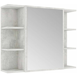 Kylpyhuoneen peilikaappi, betoninharmaa 80x20,5x64 cm, lastulevy