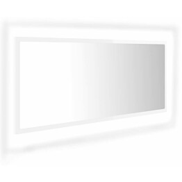 Kylpyhuonepeili LED, korkeakiilto valkoinen, 100x8,5x37 cm lastulevy