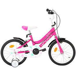 Lasten pyörä 16" musta/pinkki
