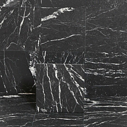 Lattialaatta Arredo Nero Marquina 15.2x15.2cm, himmeä, musta