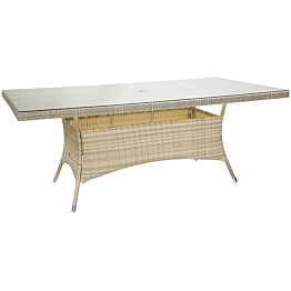 Pöytä Home4you Wicker, 200x100cm, beige
