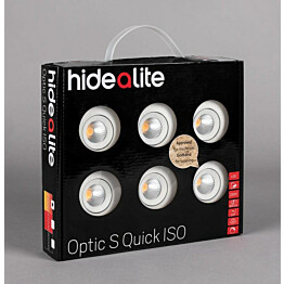 LED-alasvalosarja Hide-a-lite Optic Quick S ISO 6-pack 3000K valkoinen