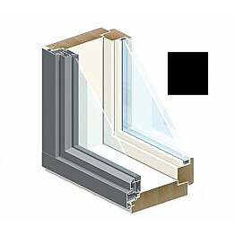 Ikkuna HR-ikkunat MSEAL, puu-alumiini, musta, karmi 220mm, mittatilaus