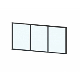 Terassin liukulasi-ikkuna Keraplast 3-os. 1100x2870mm, kirkas/musta