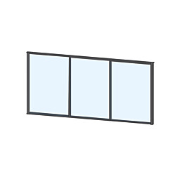 Terassin liukulasi-ikkuna Keraplast 3-os. 1100x2870 mm kirkas/harmaa