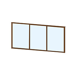 Terassin liukulasi-ikkuna Keraplast 3-os. 1100x2870 mm kirkas/ruskea