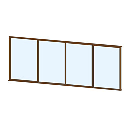 Terassin liukulasi-ikkuna Keraplast 4-os. 1100x3800 mm kirkas/ruskea