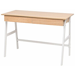 Kirjoituspöytä 110x55x75 cm tammi ja valkoinen_1