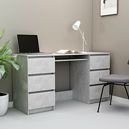 Kirjoituspöytä betoninharmaa 140x50x77 cm lastulevy_1