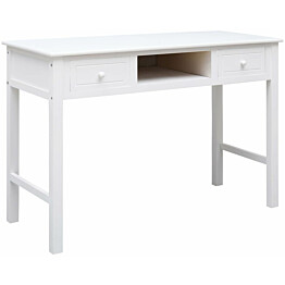 Kirjoituspöytä valkoinen 110x45x76 cm puinen_1