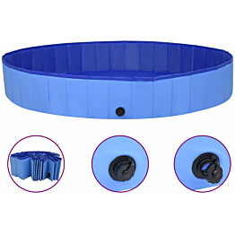 Kokoontaitettava koiran uima allas sininen 200x30 cm PVC