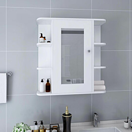 Kylpyhuoneen peilikaappi valkoinen 66x17x63 cm mdf_1
