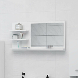 Kylpyhuonepeili korkeakiilto valkoinen 90x10,5x45 cm_1