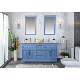 Kylpyhuoneryhmä Linento Bathroom Huron 60 Blue kaksi allasta ja peiliä