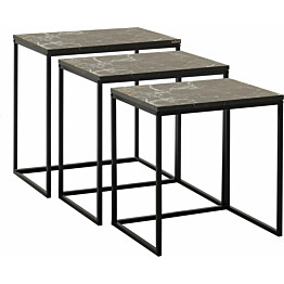 Pöytäsarja Linento Furniture SHP-933-QQ-1 musta/marmori